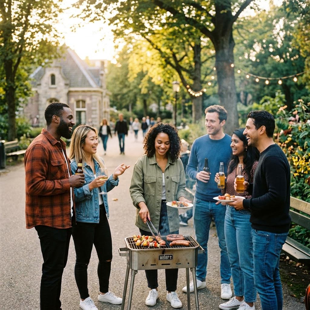Friends at a barbecue