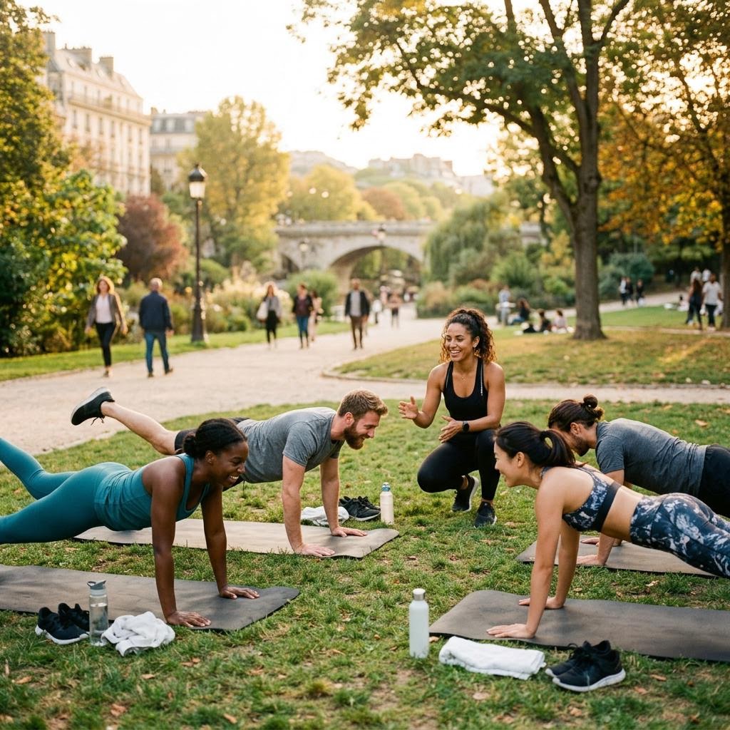 Outdoor fitness class