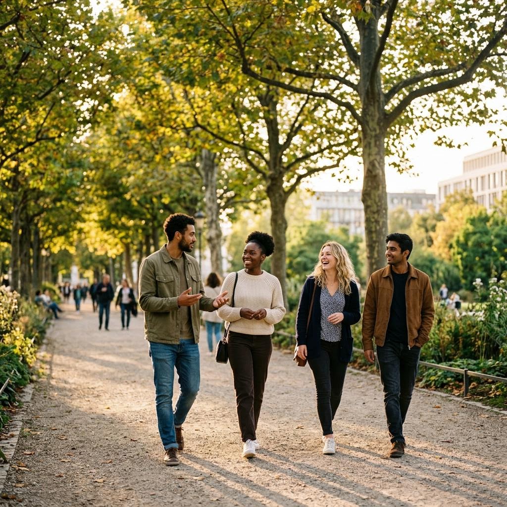 Group walk in the park