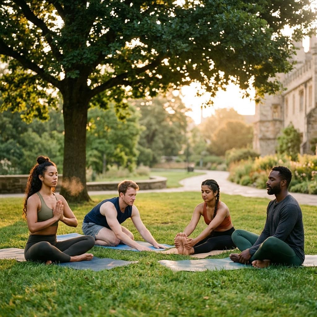 Outdoor yoga session